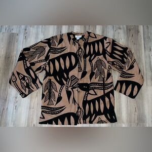 Vintage Sam Hilus Classic Reversible Jacket Women's Black Brown Long Sleeve XL